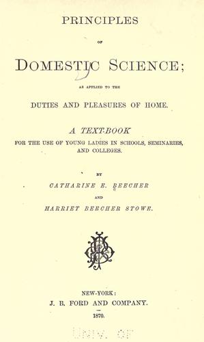 Cover for Principles of domestic science