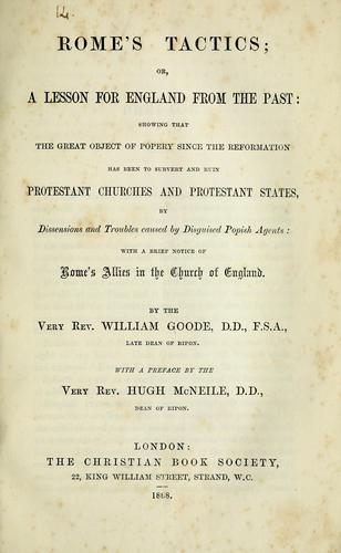 Cover for Rome's tactics, or, A lesson for England from the past