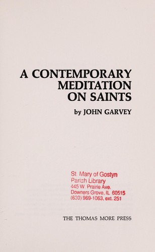 Cover for A Contemporary Meditation On Saints