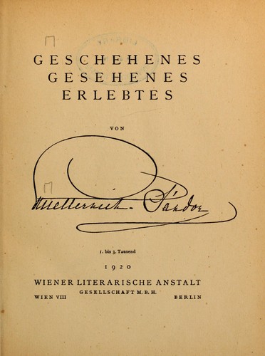 Cover for Geschehenes, gesehenes Erlebtes