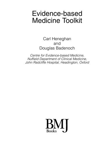 Cover for Evidence-based medicine toolkit