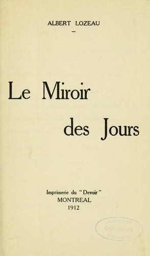 Cover for Miroir des jours