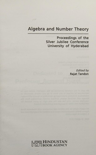 Cover for Algebra and Number Theory