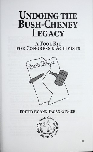 Cover for Undoing the Bush-Cheney legacy