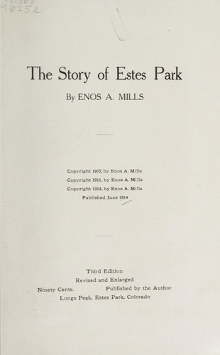 Cover for The story of Estes Park