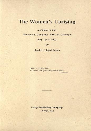 Cover for The women's uprising