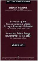 Cover for Characteristics of Energy Systems Development/Formulating and Implementing an Energy Strategy