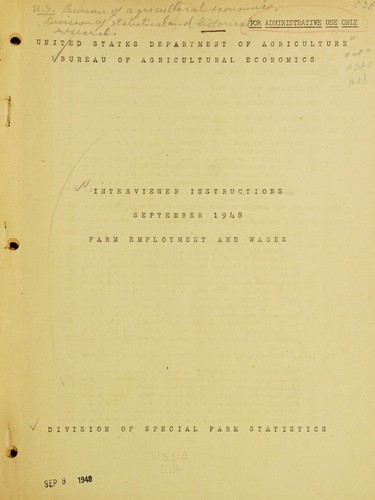 Cover for Interviewer instructions
