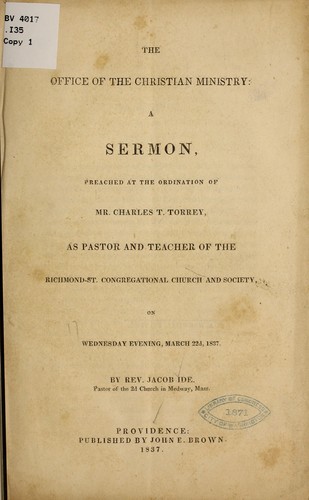 Cover for The office of the Christian ministry