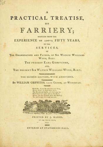 Cover for A practical treatise on farriery