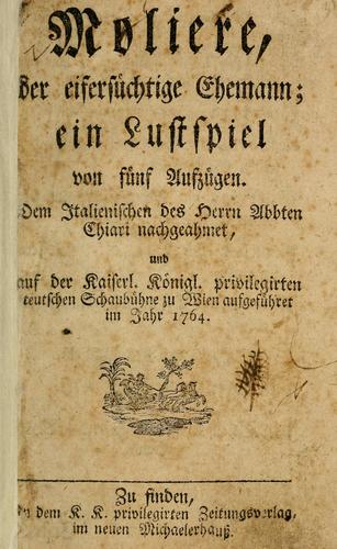 Cover for Moliere, der eifersüchtige Ehemann
