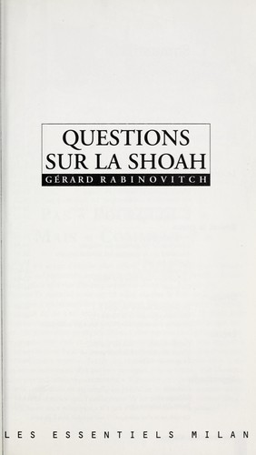 Cover for Questions sur la Shoah