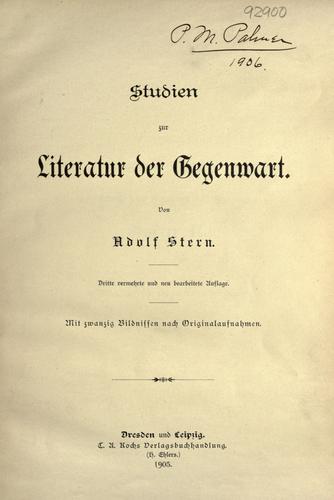 Cover for Studien zur literatur der gegenwart.