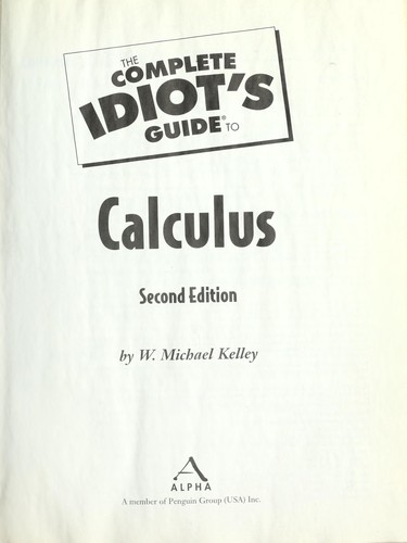 Cover for The complete idiot's guide to calculus
