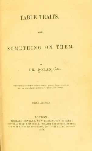 Cover for Table traits