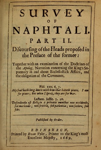 Cover for Survey of Naphtali
