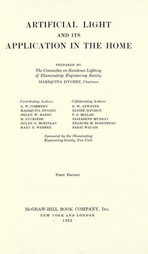 Cover for Artificial light and its application in the home