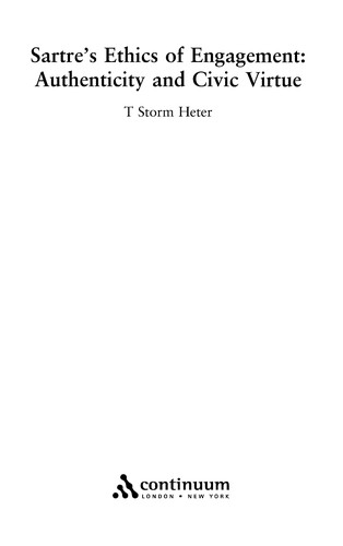 Cover for SARTRE'S ETHICS OF ENGAGEMENT: AUTHENTICITY AND CIVIC VIRTUE.