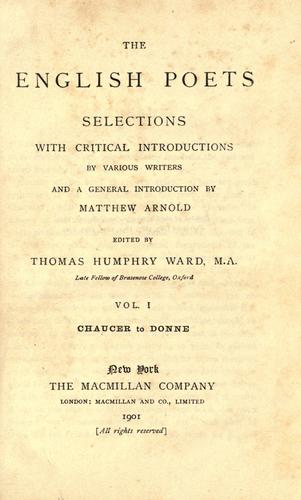 Cover for The English poets