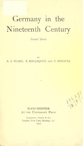 Cover for Germany in the nineteenth century.
