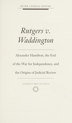 Cover for Rutgers v. Waddington