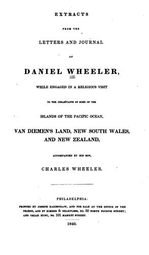 Cover for Extracts from the letters and journal of Daniel Wheeler