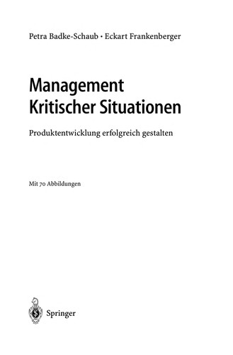 Cover for Management Kritischer Situationen