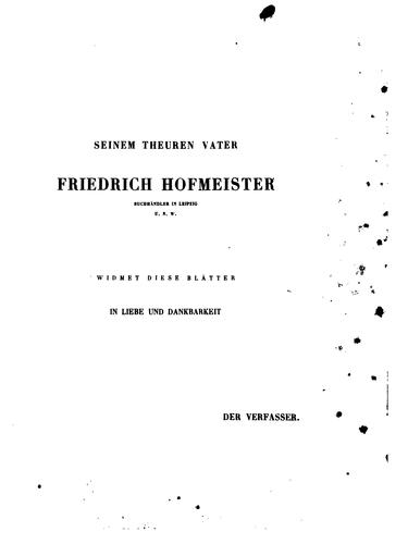 Cover for Vergleichende Untersuchungen der Keimung, Entfaltung und Fruchtbildung höherer Kryptogamen ...