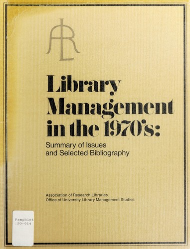 Cover for Library management in the 1970's