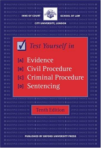 Cover for Test Yourself in Evidence, Civil Procedure, Criminal Procedure and Sentencing (Blackstone Bar Manual)