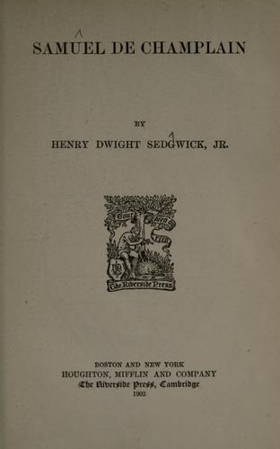 Cover for Samuel de Champlain