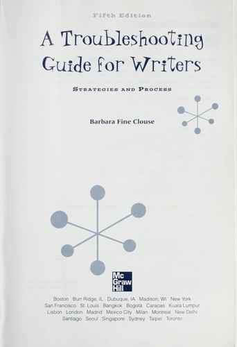 Cover for A troubleshooting guide for writers