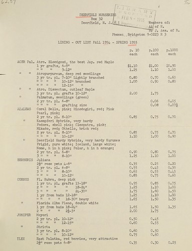 Cover for Lining-out list fall 1954 - spring 1955
