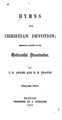Cover for Hymns for Christian Devotion: Especially Adapted to the Universalist Denomination