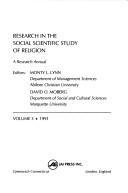 Cover for Research in the Social Scientific Study of Religion,