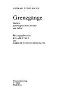 Cover for Grenzg ange: Studien zur europ aischen Literatur und Kultur