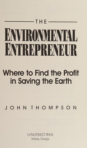 Cover for The environmental entrepreneur