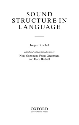 Cover for Sound structure in language