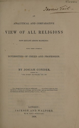 Cover for An analytical and comparative view of all religions now extant among mankind