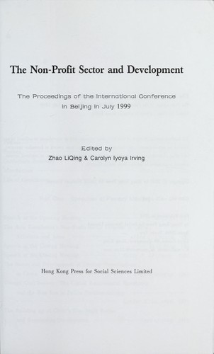 Cover for The non-profit sector and development