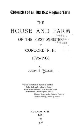 Cover for Chronicles of an old New England farm