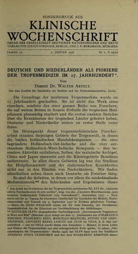 Cover for Deutsche und Niederländer als Pioniere der Tropenmedizin im 17 Jahrhundert