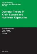 Cover for Operator theory in Krein spaces and nonlinear eigenvalue problems