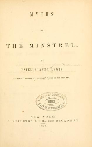 Cover for Myths of the minstrel.