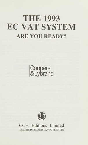 Cover for The 1993 EC VAT system