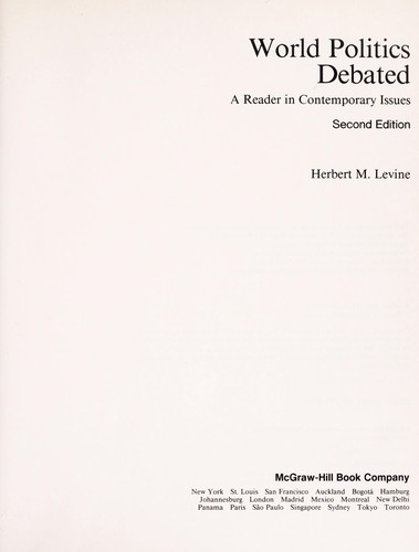 Cover for World politics debated