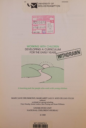 Cover for Working with children