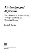 Cover for Mechanism and mysticism