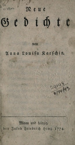 Cover for Neue Gedichte