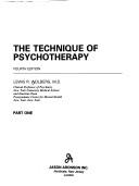 Cover for The Technique of Psychotherapy